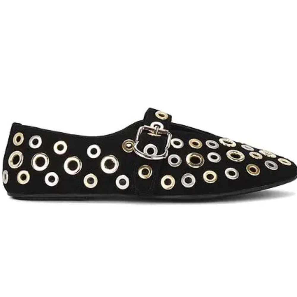 Jeffrey Campbell Black Grommet Flats Size 8